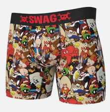 Swag LOONEY TUNES Mens Boxer Brief sz L  Porky Pig Tweety Bugs Bunny Elmer Fudd