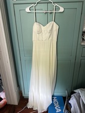 Lulus Best Part Of Me Satin Bustier Maxi Dress SMALL in WHITE