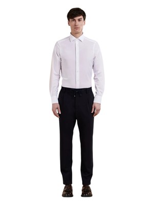 Cruna Mann Hose mit geradem Bein Dunkelblau 19389