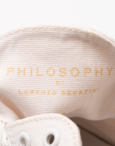 RRP€225 PHILOSOPHY DI LORENZO SERAFINI Canvas Sneakers US6 UK3 EU36 White Logo - Foto 9 di 11