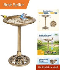 Lightweight Antique Copper Bird Bath 20 Inch Bowl for Outdoors