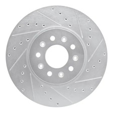 Genuine DFC Brake Rotor - Drilled and Slotted - Silver 631-45023R