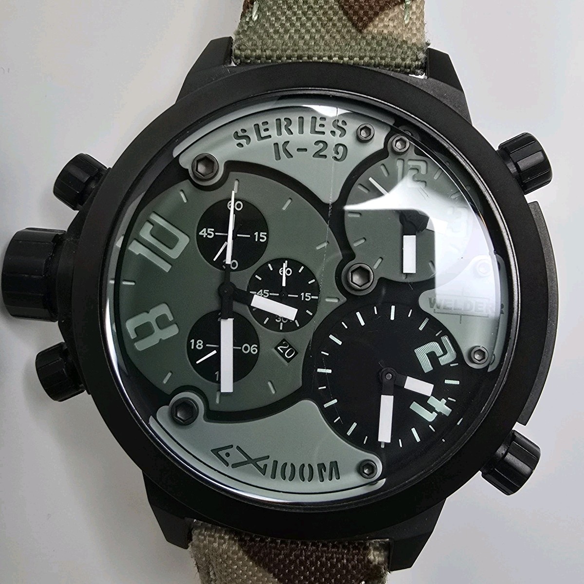 Welder K-29 Men's Watch Quartz Three Time Zone 53mm Gray | eBay