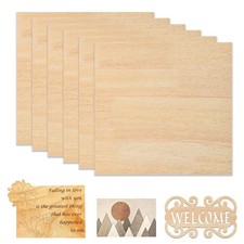 6pcs Rubberwood Spliced Plywood 12" x 12" Unfinished Wood for Laser Engraving Cu