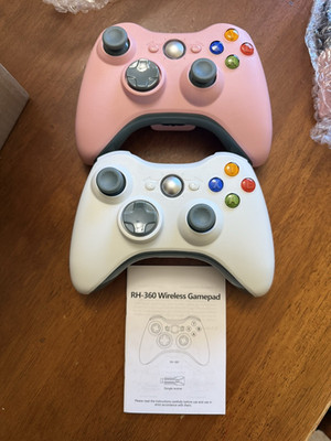 Gamrombo 2 pack Pink White Wireless Controller for Xbox 360 Upgraded Joystick