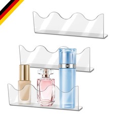 Acryl Wandregal 20cm schmal, selbstklebend, transparent, 3er Pack
