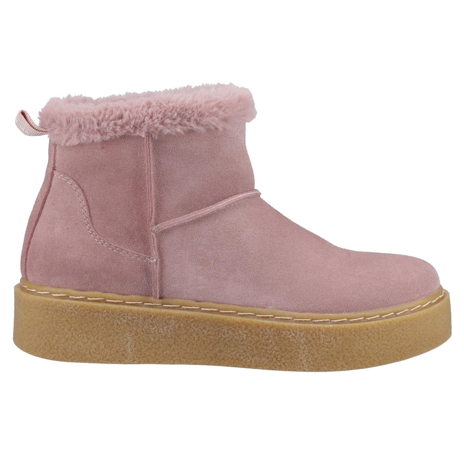 Hush Puppies Becca Womens Ankle Boots Suede Leather Fashion Boots Pink