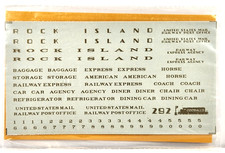Oddballs HO Scale Decal #187-292 Rock Island Heavyweights Psgr. Set Bronze Gold