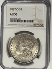 1887 O   MORGAN DOLLAR NGC AU 53