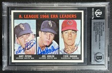 GARY PETERS HORLEN STEVE HARGAN BGS AUTH 1967 TOPPS #233 SIGNED BAS AUTO ERA 033