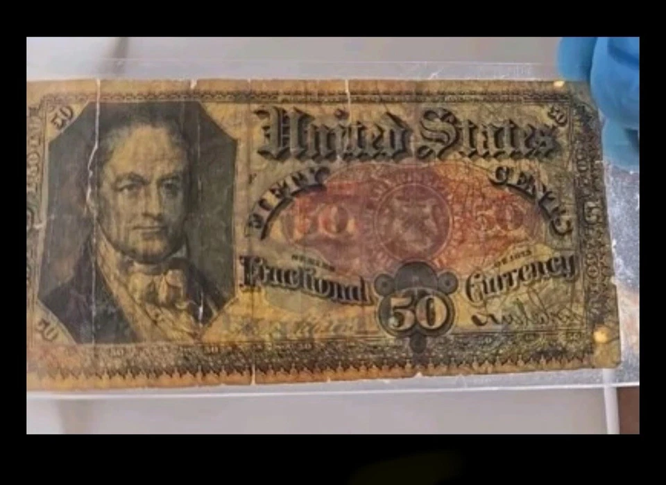 United States 1863 50 Cents Fractional Currency Note Red Seal Signed Series 1875 - Image 3 of 3