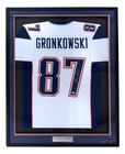 Rob Gronkowski New England Signed Framed White Football Jersey PSA/DNA Hologram