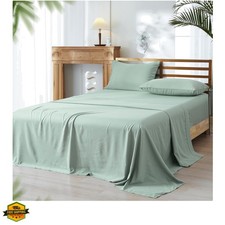 Cooling Sheets Set Twin Size, Rayon Derived from Bamboo Polyester, Breathab...