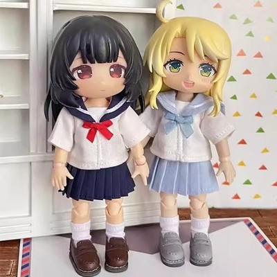 1/12 Scale Sailor Suit Pleated Skirt Clothes Model For Ob11 P9 Gsc Ymy Doll