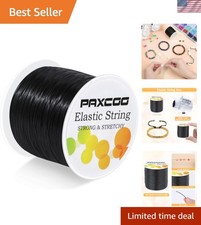 0.7 mm Elastic Stretchy Black Cord for Bracelets and Necklace Craft Projects