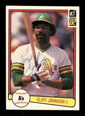 1982 Donruss #339 Cliff Johnson  signed autograph  vintage bp, well centered EAA