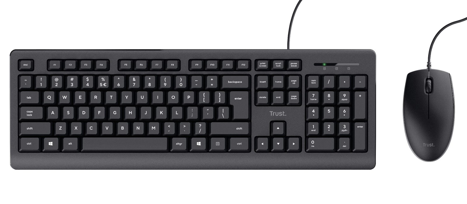 Trust TKM-250 USB-Tastatur und Maus Set, kabelgebunden, Deutsches QWERTZ-Layout,