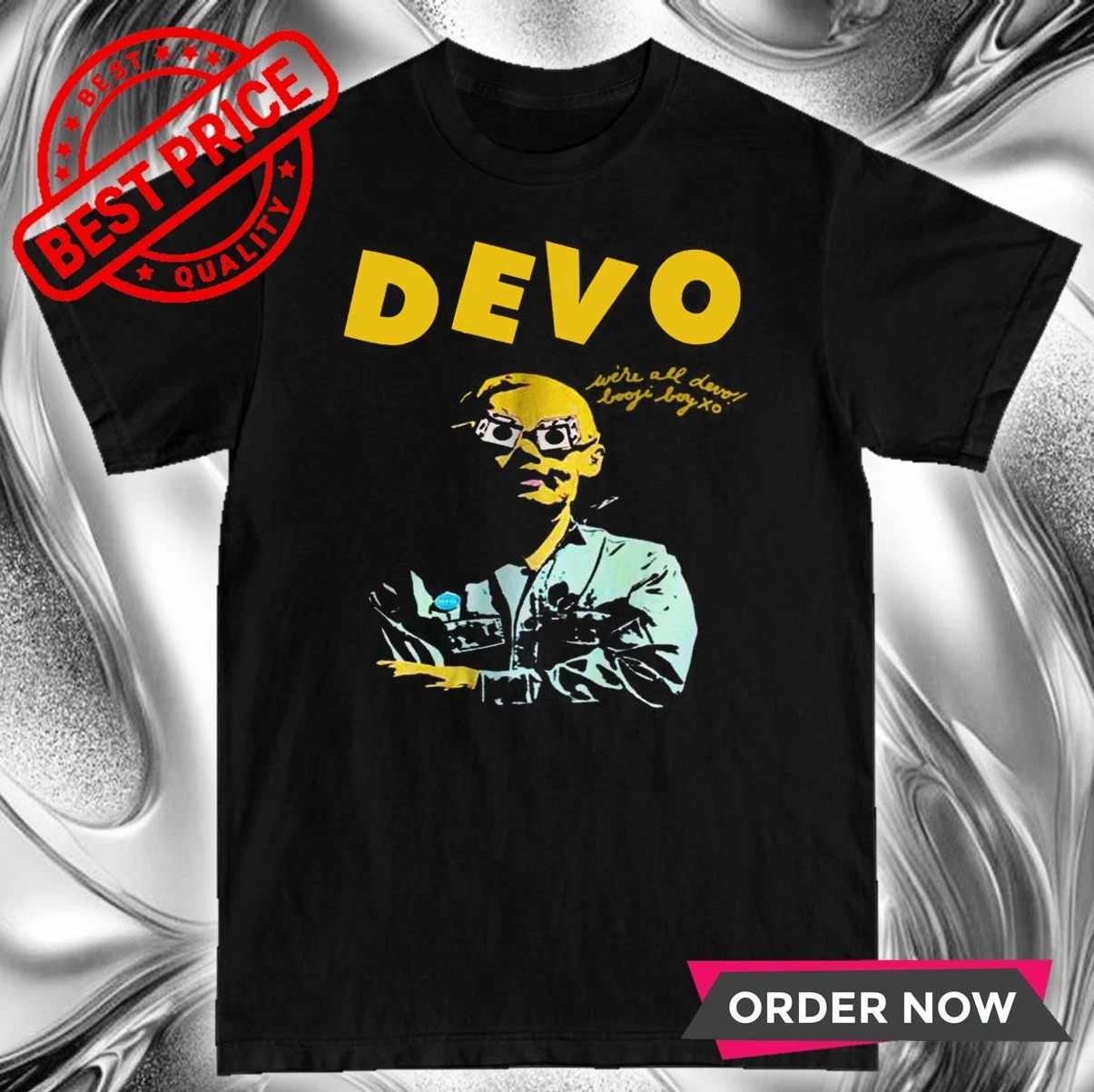 Devo Band Concert Vintage Short Sleeve Graphic Tee YA9801