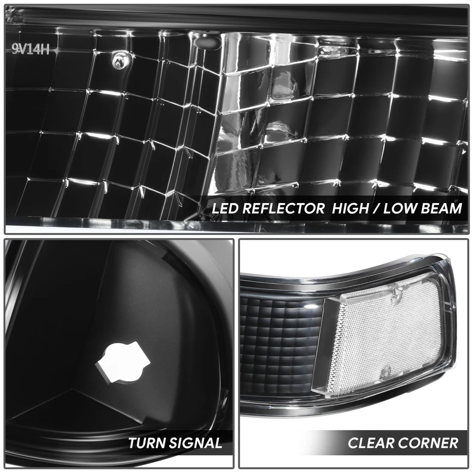 Faros traseros LED DRL en forma de U negros transparentes para Chevy Blazer S10 1998-2004 Foto 3 de 4