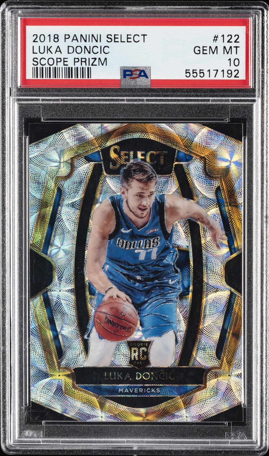 2018 PANINI SELECT SCOPE PRIZM #122 LUKA DONCIC PSA 10
