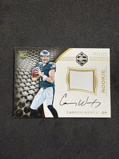 2016 Panini Limited Carson Wentz Rookie Jersey On Card Auto 143/149. rookie card picture