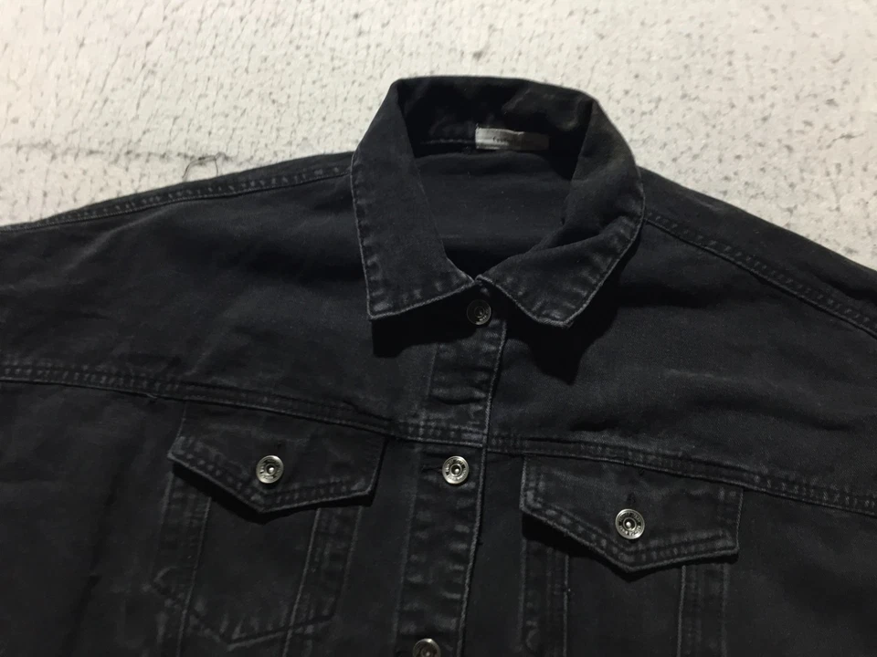Canton Walker Jean Jacket Womens M Medium Black Button Up Pockets Collared - Image 2 of 4