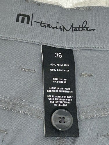 Travis Mathew Golfhose Herren 36 x 32 grau gerades Bein leicht Poly Stretch - Bild 12 von 12