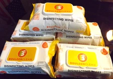 Lot 5: BOULDER CLEAN 99%Disinfecting Wipes Lemon Fresh 72 Count Each Plant Based