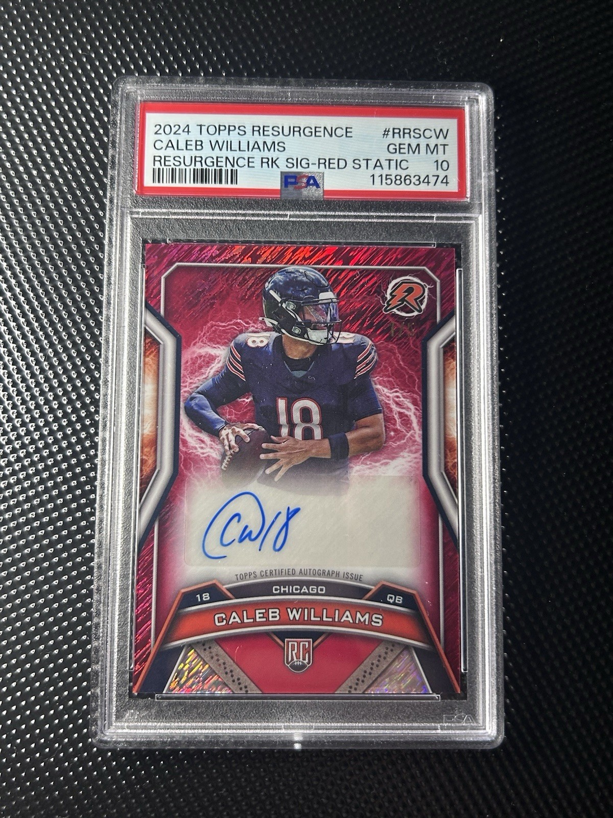 Caleb Williams Topps Resurgence Rookie Signatures #RRSCW Red Static