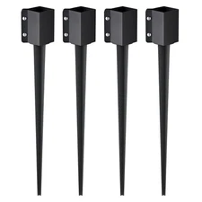 VEVOR Fence Post Anchor Ground Spike 4 Pack 36 x 4 x 4 In Metal Fence Stakes