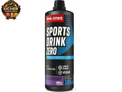 Zero Sports Drink Blueberry 1000 ml / 200 Portionen - Made in Germany - Energy