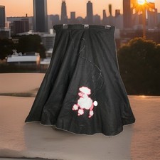 Handmade Black Poodle Skirt with Tulle Cotton Custom Slip Small Medium Costume