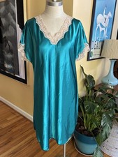 vintage shadowline teal nightgown