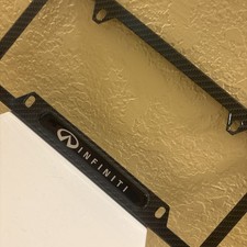 Infiniti Carbon Fiber License Plate Frame Black Grey No Screws 12.14 A86