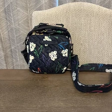Lug Skeeter Crossbody Bag RFID Bright Floral Navy Blue NWOT