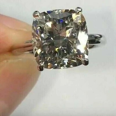2 Ctw Cushion Cut Moissanite Wedding Engagement Ring 14k White Gold Plated