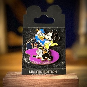 Disney Friday the 13th Cast Exclusive LE 1500 Mickey Donald Figaro Slider Pin