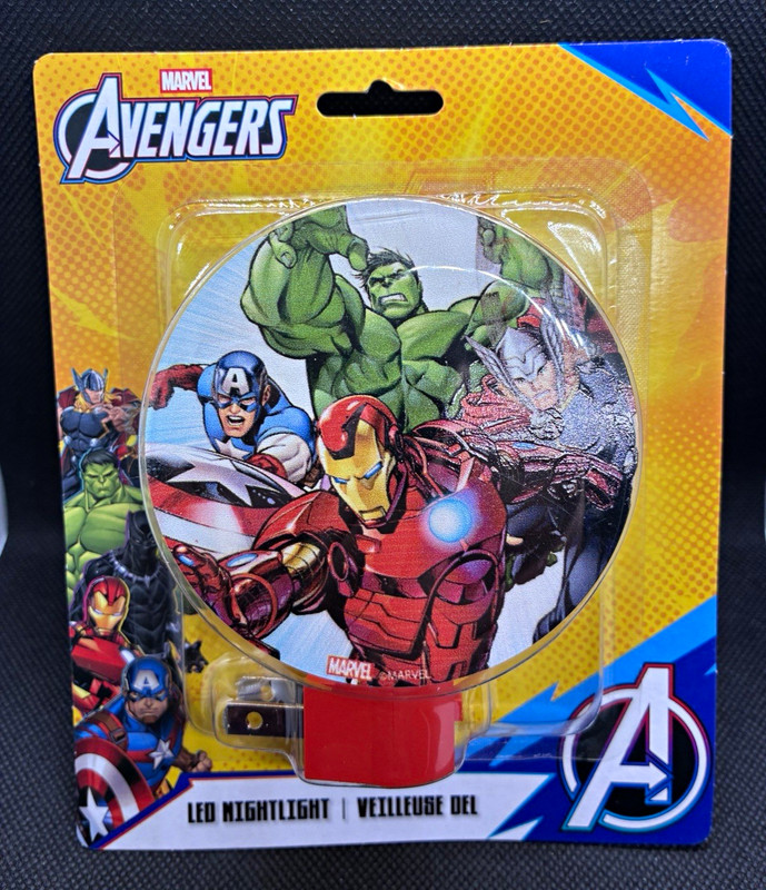 Marvel Avengers LED Plug-In Nightlight Rotating Shade ETL Listed 120V