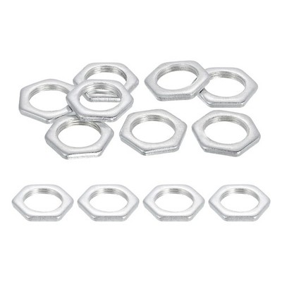 M16x1x3mm Steel Hex Nuts, 12Pcs Metal Screw Nuts Fasteners, 22mm Width
