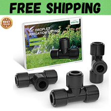 16 Pack 1/4" Quick Connect Drip Irrigation Tee Fittings for 1/4 Inch Irrigation