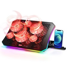 Laptop Cooling Pad, RGB Lights Laptop Cooler 6 Fans for 15.6-17.3 Inch Laptop...