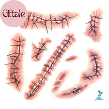 Halloween Body Face Scar Realistic Temporary Tattoos Sticker Paper Waterproof fo