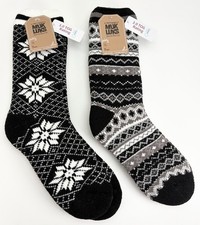 2 PAIR Muk Luks Women  s Boot Socks Soft Brushed Lining NWT