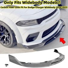 Carbon Fiber Look Front Lip Splitter For Dodge Charger 2020-2023 Only Widebody