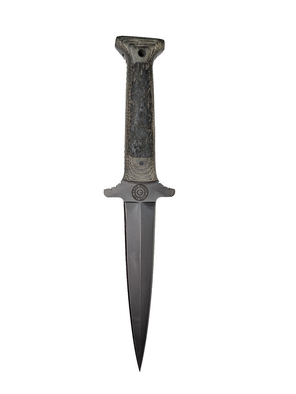 WinklerKnives GBRS Dagger Black Micarta w/ Rubber #079