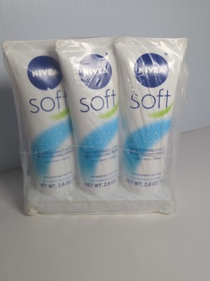 Lot Of 3 Nivea Soft Refreshingly Soft Moisturizing Cream  Each Size  2.6 Oz 