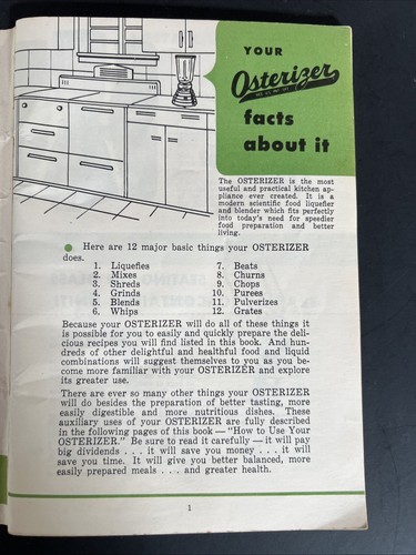 Delightful Osterizer Recipes 1949 Manual Cookbook Blender Liquefier Vintage - Bild 4 von 14