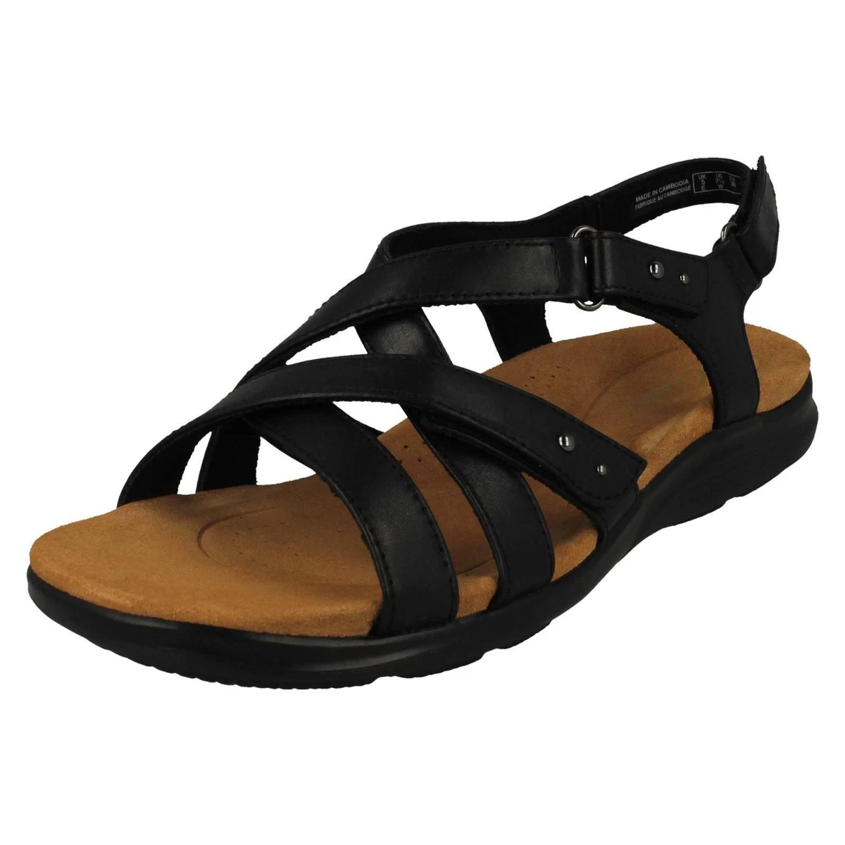 Ejecutar Pilar frontera LADIES CLARKS STRAPPY CROSS HOOK &amp; LOOP OUTDOOR SUMMER CASUAL SANDALS  KITLY GO | eBay