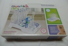 Munchkin Deluxe Baby Bottle Drying Rack w/ Blue Tip Pegs - White