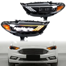 LED Headlights for Ford Fusion S SE 2017-2020 Mondeo Sequential Pair Front Lamps